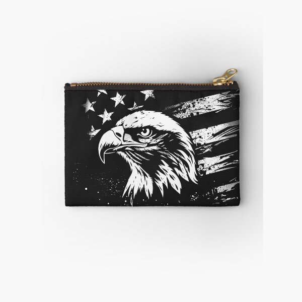 Item preview, Bald Eagle American Flag Patriotic USA Grunge Black and White Art designed and sold by inkoutninja.