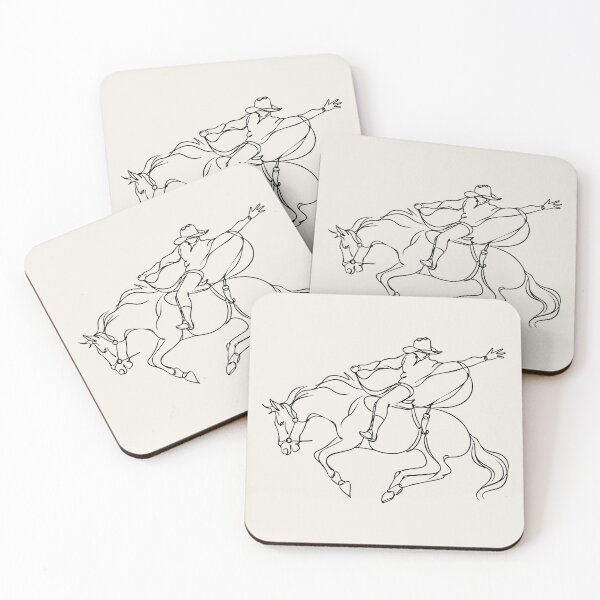 Item preview, Minimalist Cowboy Riding A Horse Line Drawing designed and sold by FemmePod.