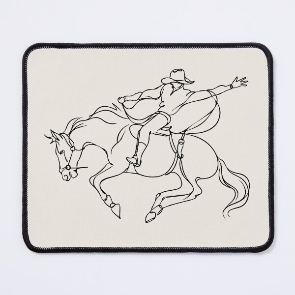 Item preview, Minimalist Cowboy Riding A Horse Line Drawing designed and sold by FemmePod.