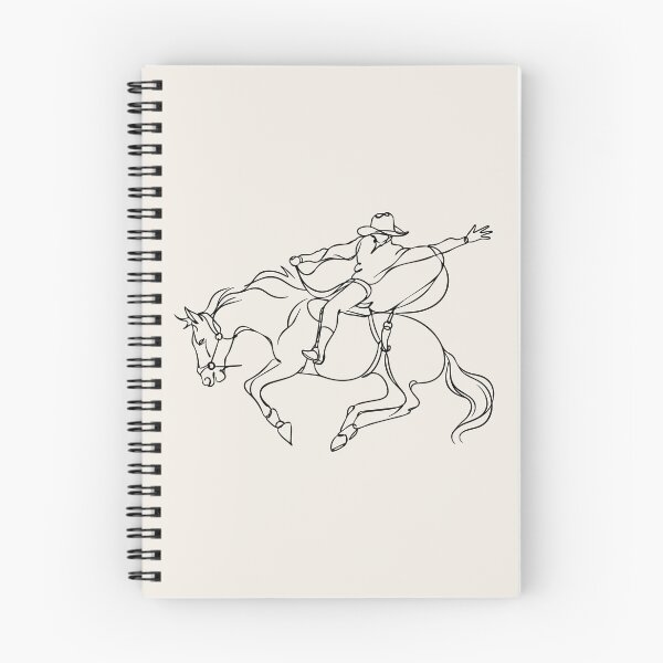 Item preview, Minimalist Cowboy Riding A Horse Line Drawing designed and sold by FemmePod.