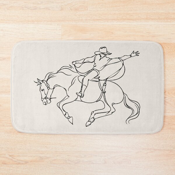 Item preview, Minimalist Cowboy Riding A Horse Line Drawing designed and sold by FemmePod.