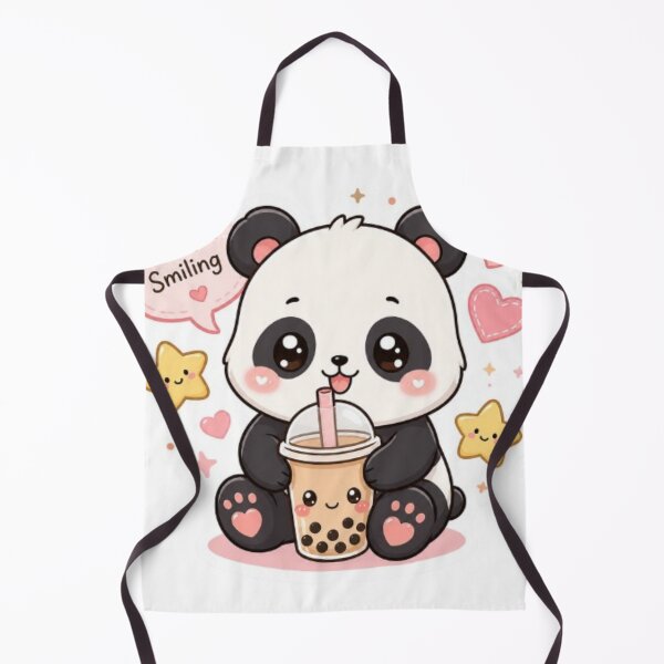 Item preview, Cute Kawaii Panda with Boba Tea – Keep Smiling Pastel Panda Sticker designed and sold by Vegasstickers.