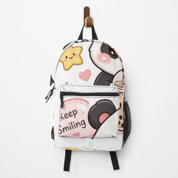 Item preview, Cute Kawaii Panda with Boba Tea – Keep Smiling Pastel Panda Sticker designed and sold by Vegasstickers.