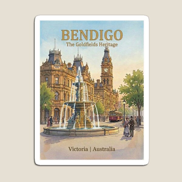 Item preview, Bendigo Goldfields Heritage Victoria Australia designed and sold by NeighbourlyHues.