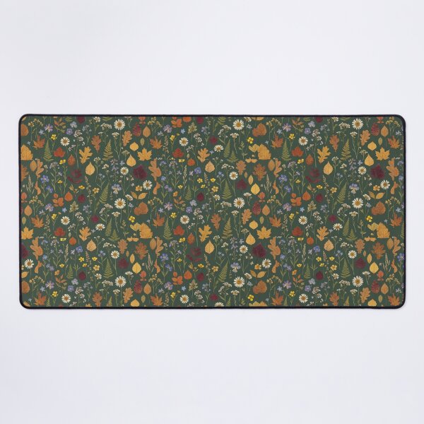 Item preview, Pressed Botanical Wildflowers Deep Green Herbarium Pattern designed and sold by Artemis & Woven Collective.