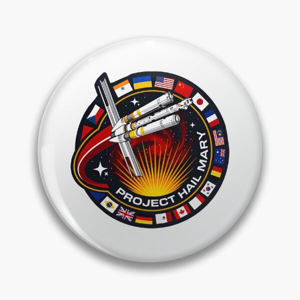 Item preview, Project Hail Mary Spaceship Mission Badge, Sci-Fi Adventure Design, Ryland Grace Inspired Art designed and sold by Catsi-Nook-Art.