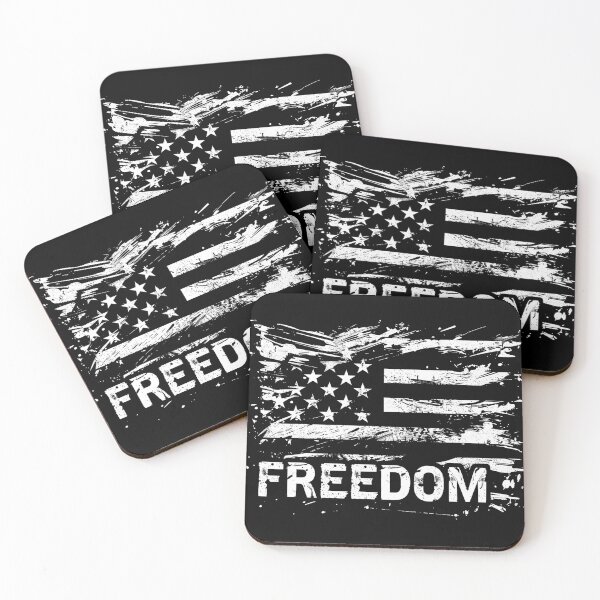 Item preview, Freedom American Flag Patriotic USA Grunge Black and White Art Design designed and sold by inkoutninja.