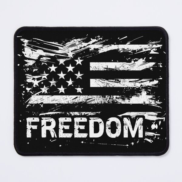 Item preview, Freedom American Flag Patriotic USA Grunge Black and White Art Design designed and sold by inkoutninja.