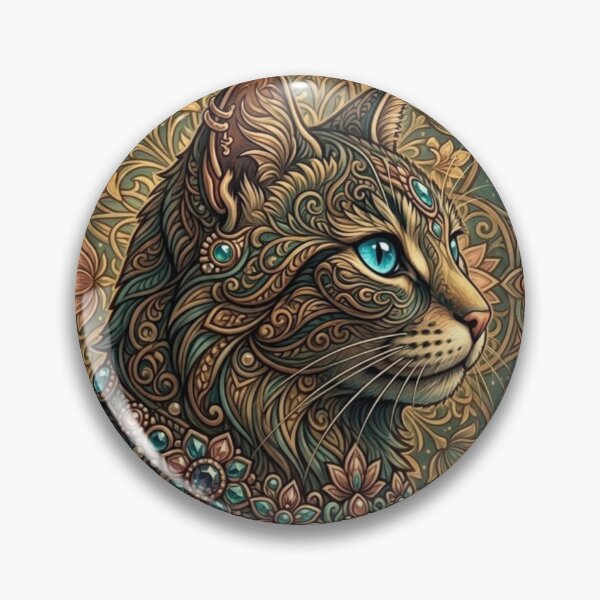 Item preview, Mystic Golden Mandala Cat Artwork designed and sold by Mindworx21.
