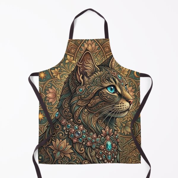 Item preview, Mystic Golden Mandala Cat Artwork designed and sold by Mindworx21.