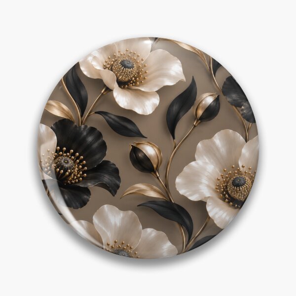 Item preview, Pearl & Black Floral Pattern designed and sold by LiMarchee.
