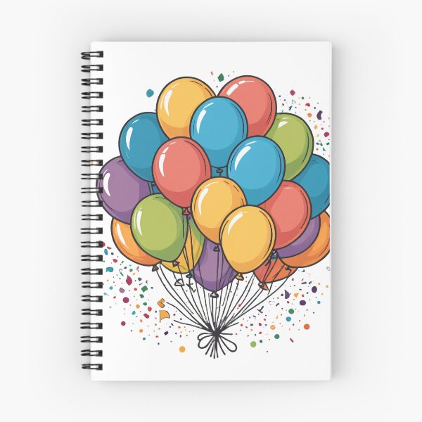 Item preview, Birthday Balloons and Confetti Icon Hand-Drawn Sketch Style – Birthday gift idea designed and sold by michallechowicz.