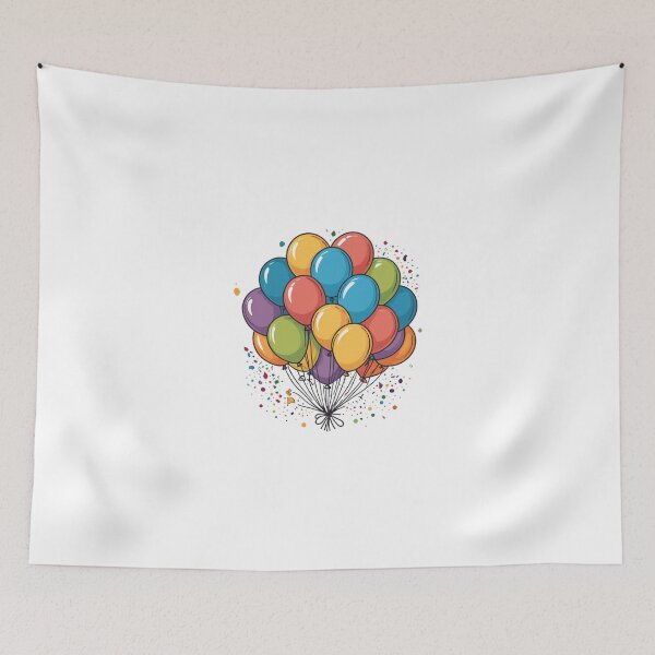 Item preview, Birthday Balloons and Confetti Icon Hand-Drawn Sketch Style – Birthday gift idea designed and sold by michallechowicz.