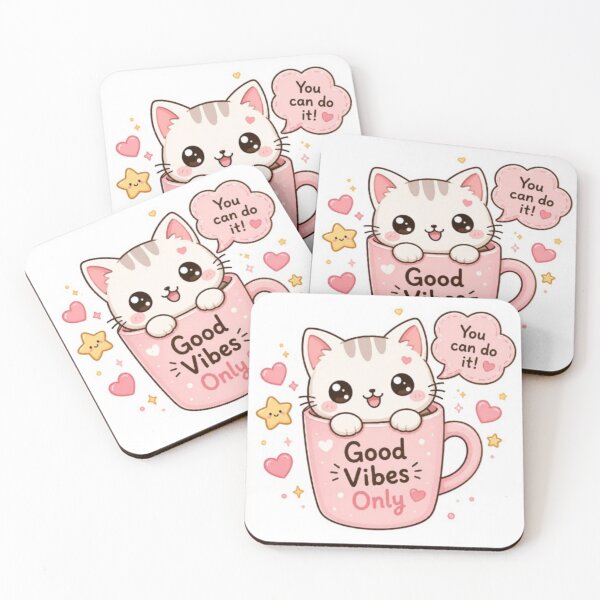 Item preview, Cute cat with a cup sticker designed and sold by Vegasstickers.