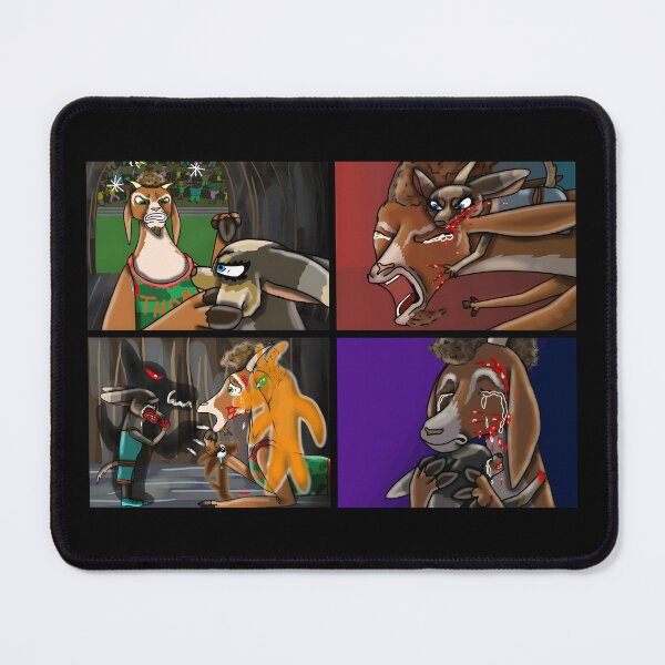 Item preview, Dramatic Goat Battle Scene designed and sold by Catsi-Nook-Art.