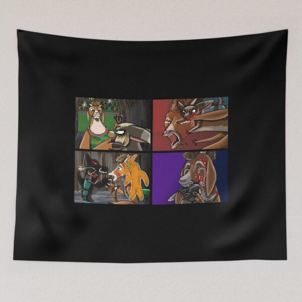 Item preview, Dramatic Goat Battle Scene designed and sold by Catsi-Nook-Art.