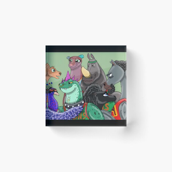 Item preview, Colorful Cartoon Animals Team Spirit designed and sold by Catsi-Nook-Art.