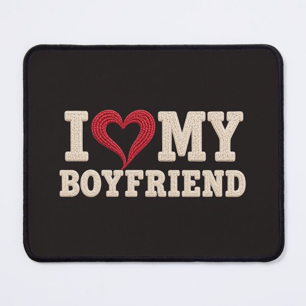 Item preview, I Love My Boyfriend Knitted Heart Embroidery Style designed and sold by DYALEEZ-XCR.