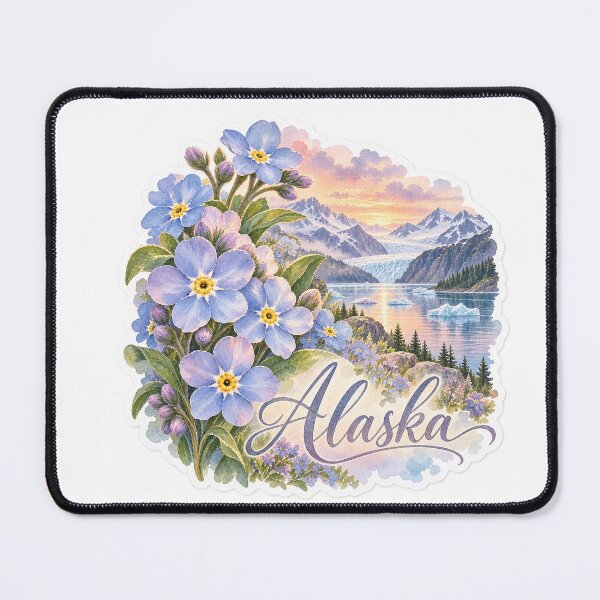 Item preview, Alaska Forget Me Nots Glacier designed and sold by Whimspired By Paxx.