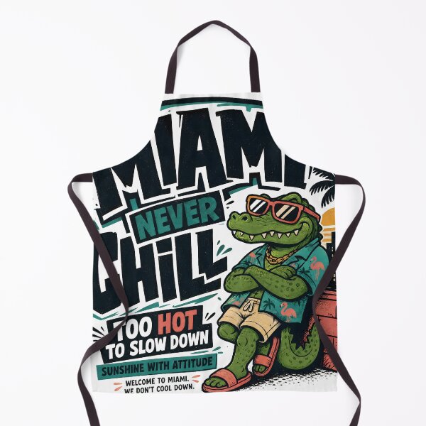 Item preview, Miami Never Chill Funny Alligator Retro Design designed and sold by castillomiami.