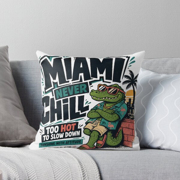 Item preview, Miami Never Chill Funny Alligator Retro Design designed and sold by castillomiami.