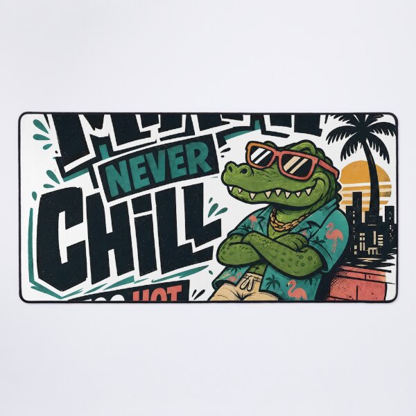 Item preview, Miami Never Chill Funny Alligator Retro Design designed and sold by castillomiami.