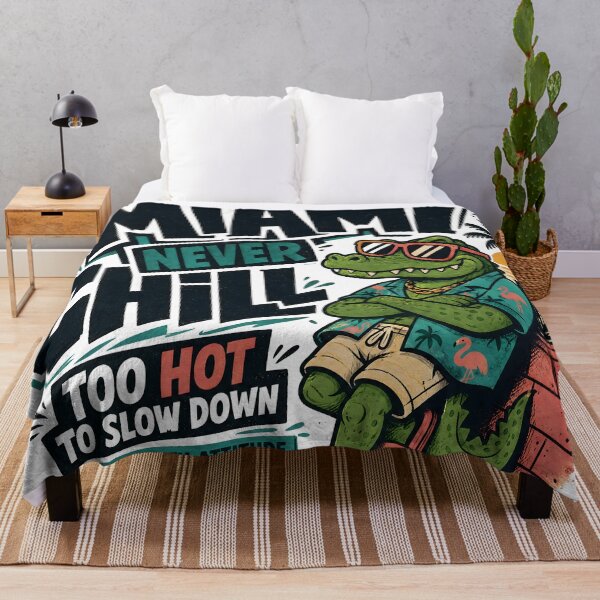 Item preview, Miami Never Chill Funny Alligator Retro Design designed and sold by castillomiami.
