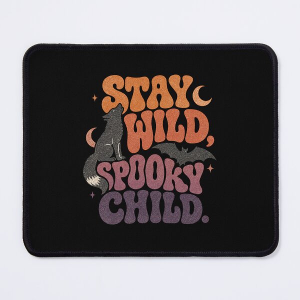 Item preview, Stay Wild Spooky Child Retro Howling Wolf Bat Halloween Graphic designed and sold by FestivityFinds.