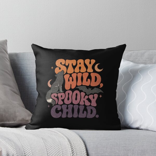 Item preview, Stay Wild Spooky Child Retro Howling Wolf Bat Halloween Graphic designed and sold by FestivityFinds.