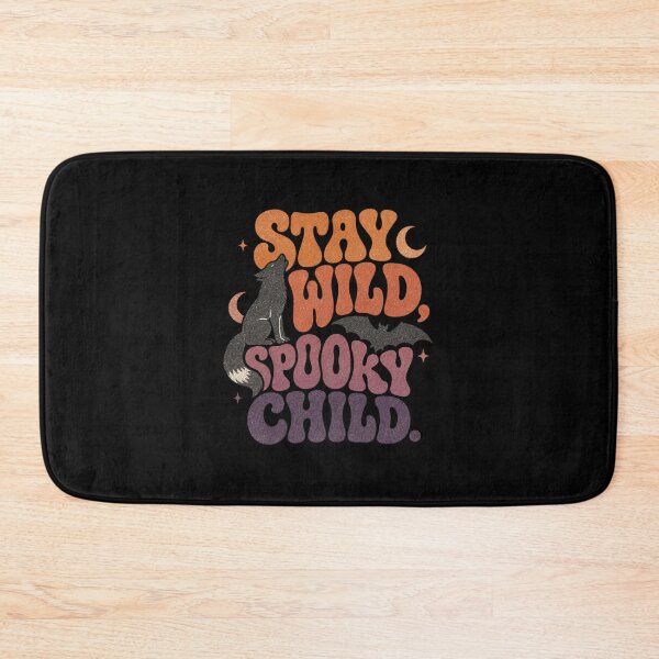 Item preview, Stay Wild Spooky Child Retro Howling Wolf Bat Halloween Graphic designed and sold by FestivityFinds.