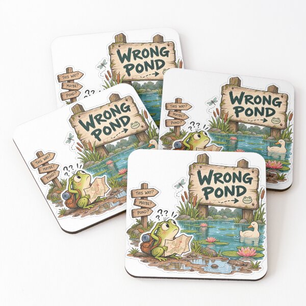 Item preview, Wrong Pond Funny Confused Frog Adventure designed and sold by Genzfirevibes.