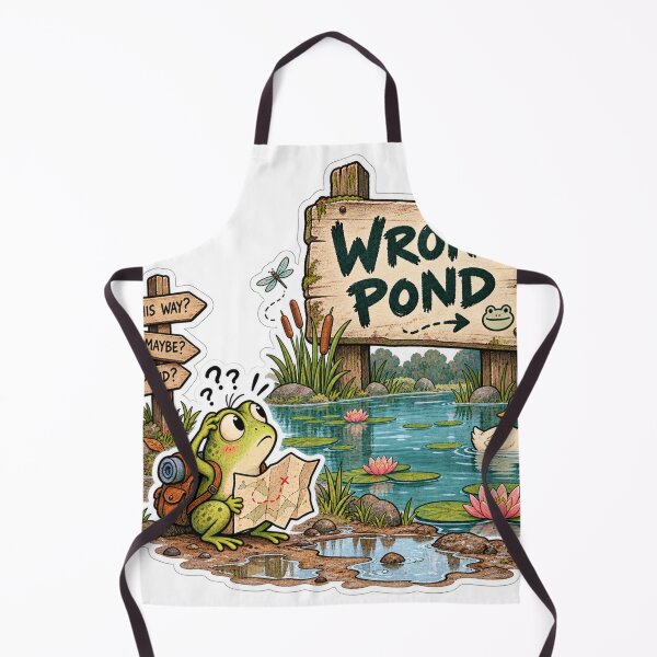 Item preview, Wrong Pond Funny Confused Frog Adventure designed and sold by Genzfirevibes.