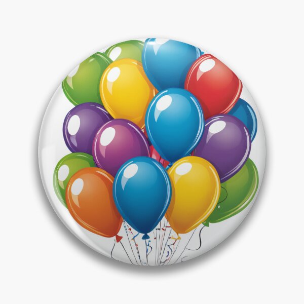 Item preview, Birthday Balloons and Confetti Icon Chrome Metallic 3D – Birthday gift idea designed and sold by michallechowicz.