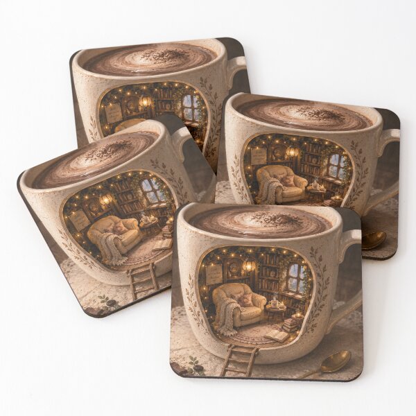 Item preview, Miniature Library Reading Nook Coffee Mug Diorama designed and sold by Artemis & Woven Collective.