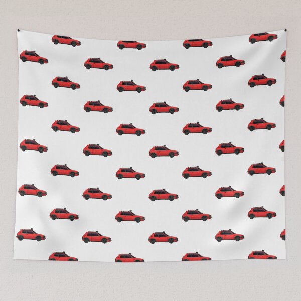 Item preview, GTI Red Legend Retro Hot Hatch Sports Car Graphic designed and sold by Nostalgieauto.