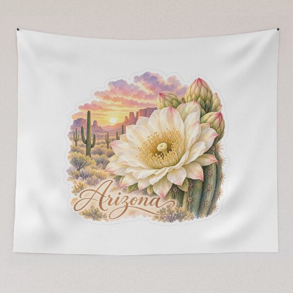 Item preview, Arizona Saguaro Blossom Desert Sunset designed and sold by Whimspired By Paxx.