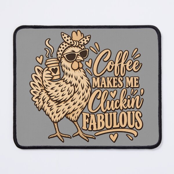 Item preview, Coffee Makes Me Cluckin’ Fabulous Funny Chicken Shirt designed and sold by ParfaitPrints.