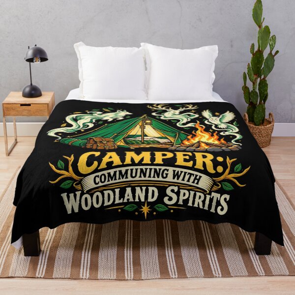 Artikelvorschau,  Camper Hiker Halloween Camping Tent Woodland Spirits Graphic entworfen und verkauft von ElKesslassy  Daniel.
