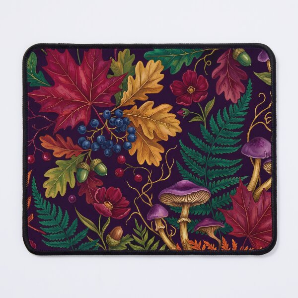 Item preview, Dark Woodland Autumn Botanical Pattern designed and sold by Ivy-Triggs.