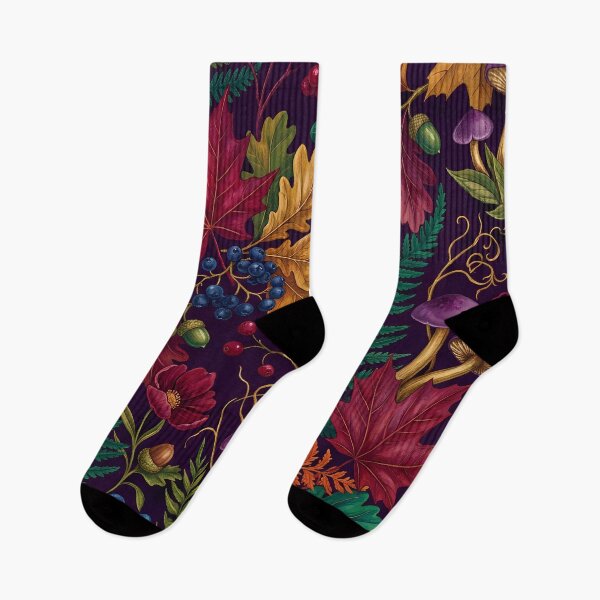 Item preview, Dark Woodland Autumn Botanical Pattern  designed and sold by Ivy-Triggs.