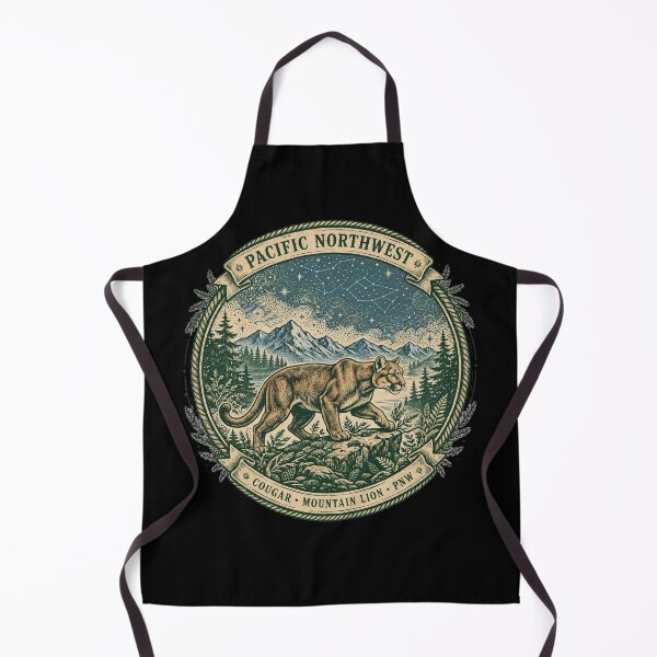 Item preview, Pacific Northwest Cougar Mountain Lion PNW Vintage Badge T-Shirt designed and sold by ElevatedPNW.