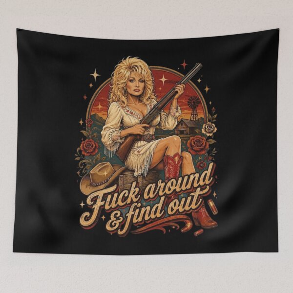 Item preview, Dolly-Parton-F-ck Around And Cowgirl Vintage designed and sold by HitohitoMani.