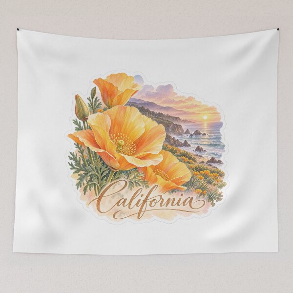Item preview, California Poppies Along the Pacific designed and sold by Whimspired By Paxx.