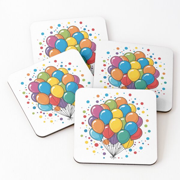 Item preview, Birthday Balloons and Confetti Icon Pop Art Halftone Style – Birthday gift idea designed and sold by michallechowicz.