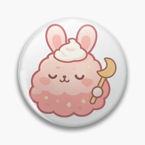 Item preview, kawaii fluffy bunny strawberry shaped cloud designed and sold by HoneyBlizz.