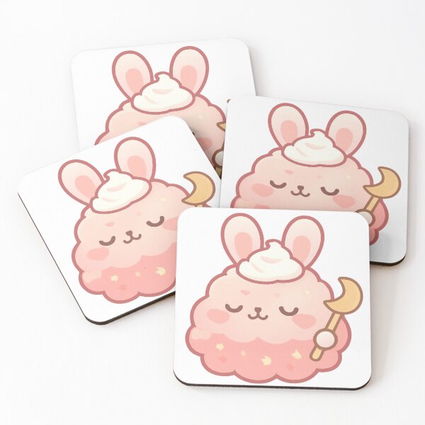 Item preview, kawaii fluffy bunny strawberry shaped cloud designed and sold by HoneyBlizz.