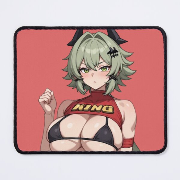 Item preview, Tomboy Green Hair Anime Character with Horns Illustration designed and sold by Jimakmo.