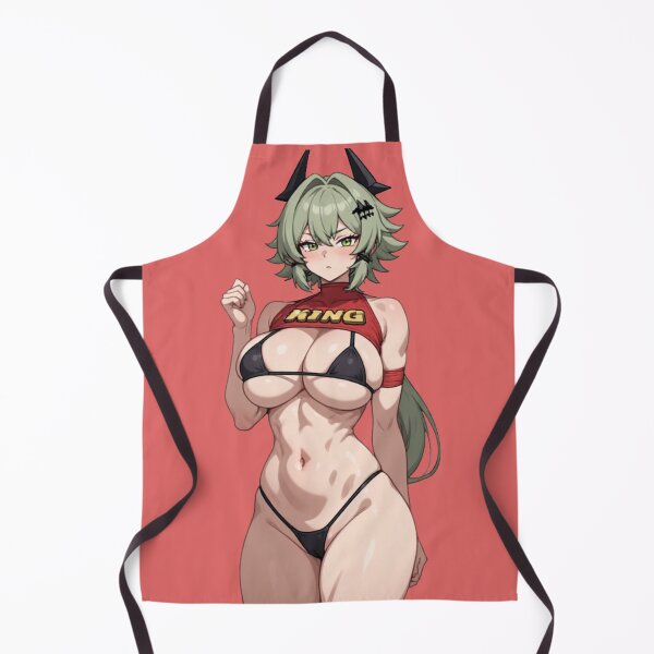 Item preview, Tomboy Green Hair Anime Character with Horns Illustration designed and sold by Jimakmo.