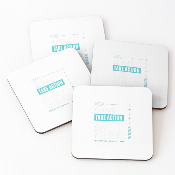 Item preview, Set Goals Take Action Stay Focused – Motivational Typography designed and sold by MindMess Studio.