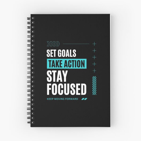 Item preview, Set Goals Take Action Stay Focused – Motivational Typography designed and sold by MindMess Studio.